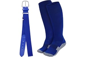 Dxhycc Youth Baseball Socks and Belt Combo Set Adjustable Softball Baseball Socks and Elastic Waist Belt for Boys Girls