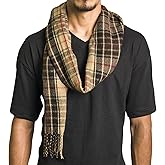 Alpine Swiss Mens Scarf Soft Knit Winter Scarves Plaid Striped or Solid Neck Covering Long Warm Stylish
