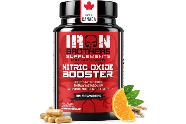 Iron Brothers Nitric Oxide Supplement for Men & Women | Pre-Workout Booster for Supporting Muscle Pump, Blood Flow & Enduranc