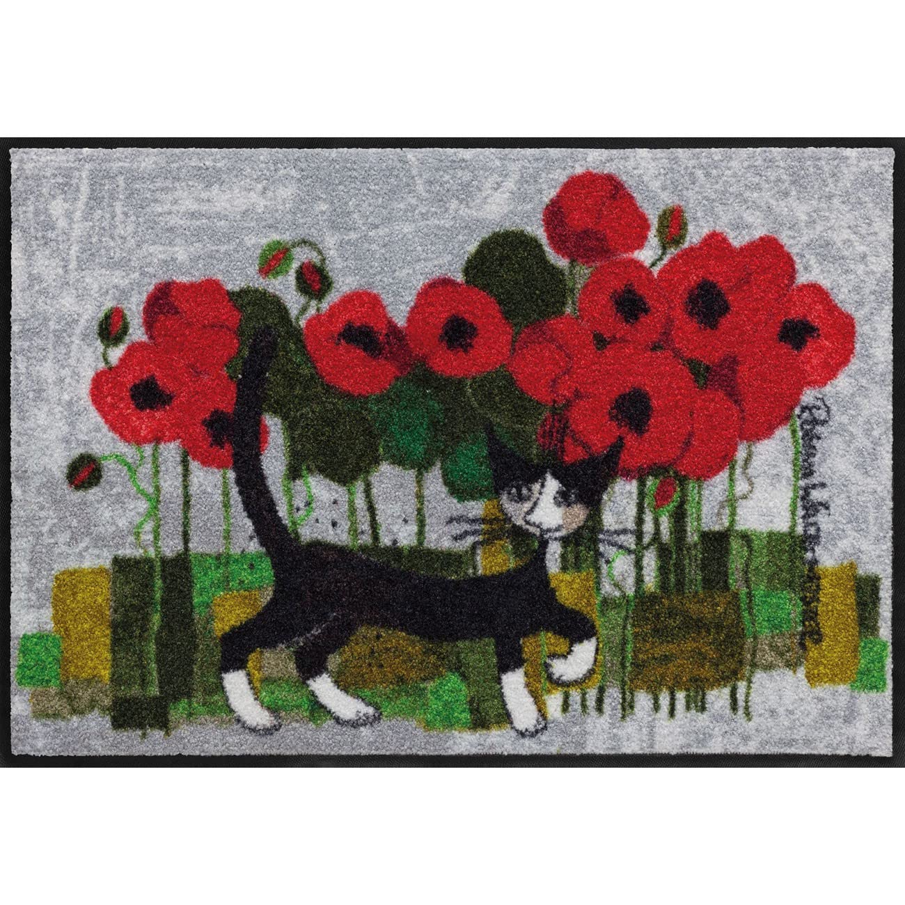 Rosina Wachtmeister doormat grey-red size 50x75 cm