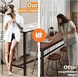 Fativo Bar Table Rectangle 120cm Sintered Stone White Marble 105cm High view 7