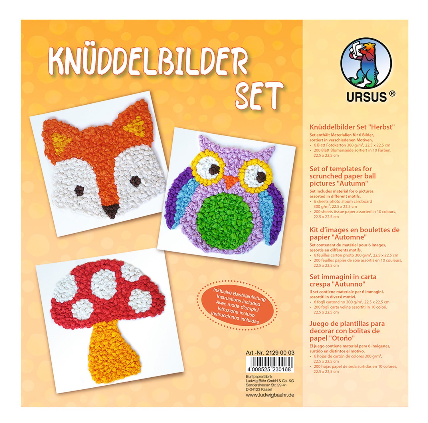 Ursus Cuddle Picture Set Autumn 6 Different Designs