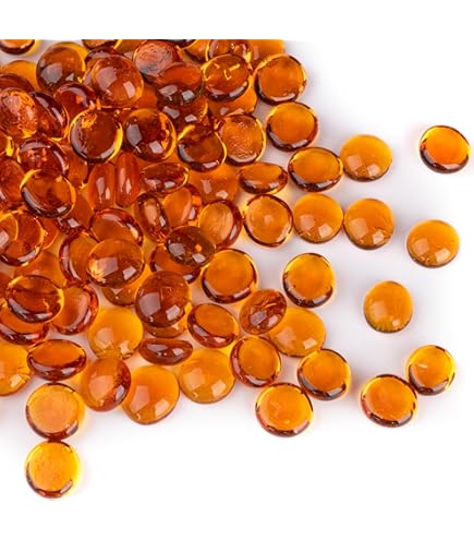 CYS EXCEL X-Large Dark Amber Glass Vase Fillers – 1.1-1.35 Inch Gemstones – 3 LBS Decorative Stones