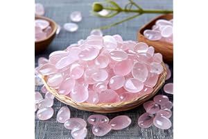 SigMntun Polished Rose Quartz Crystal Chips 200 Pcs - 0.3" 10 oz Tumbled Stone Chips Crushed Sea Glass Stones Healing Reiki Crystal Jewelry Making Home Decoration