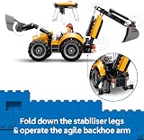 LEGO City Yellow Backhoe Loader Construction Vehicle Toy 60480 2 Minifigs view 5