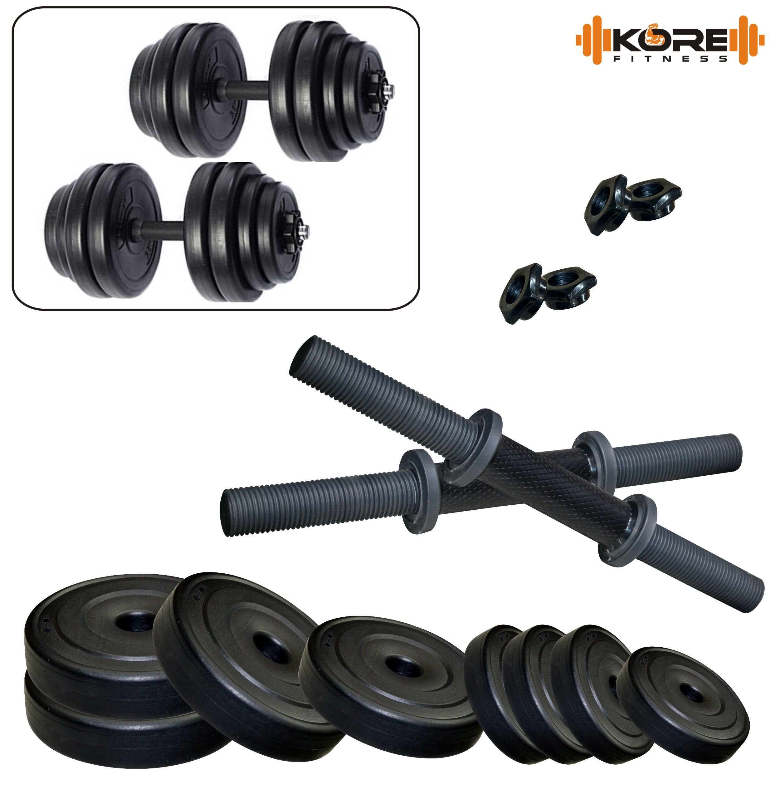 Kore K-DM-DRB-20kg-Combo 16 Dumbbells Kit, Rubber, Multi