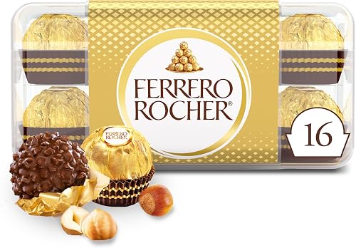 FERRERO ROCHER Fine Hazelnut Chocolate Gift Box; 16 Individually Wrapped Chocolates; 200g