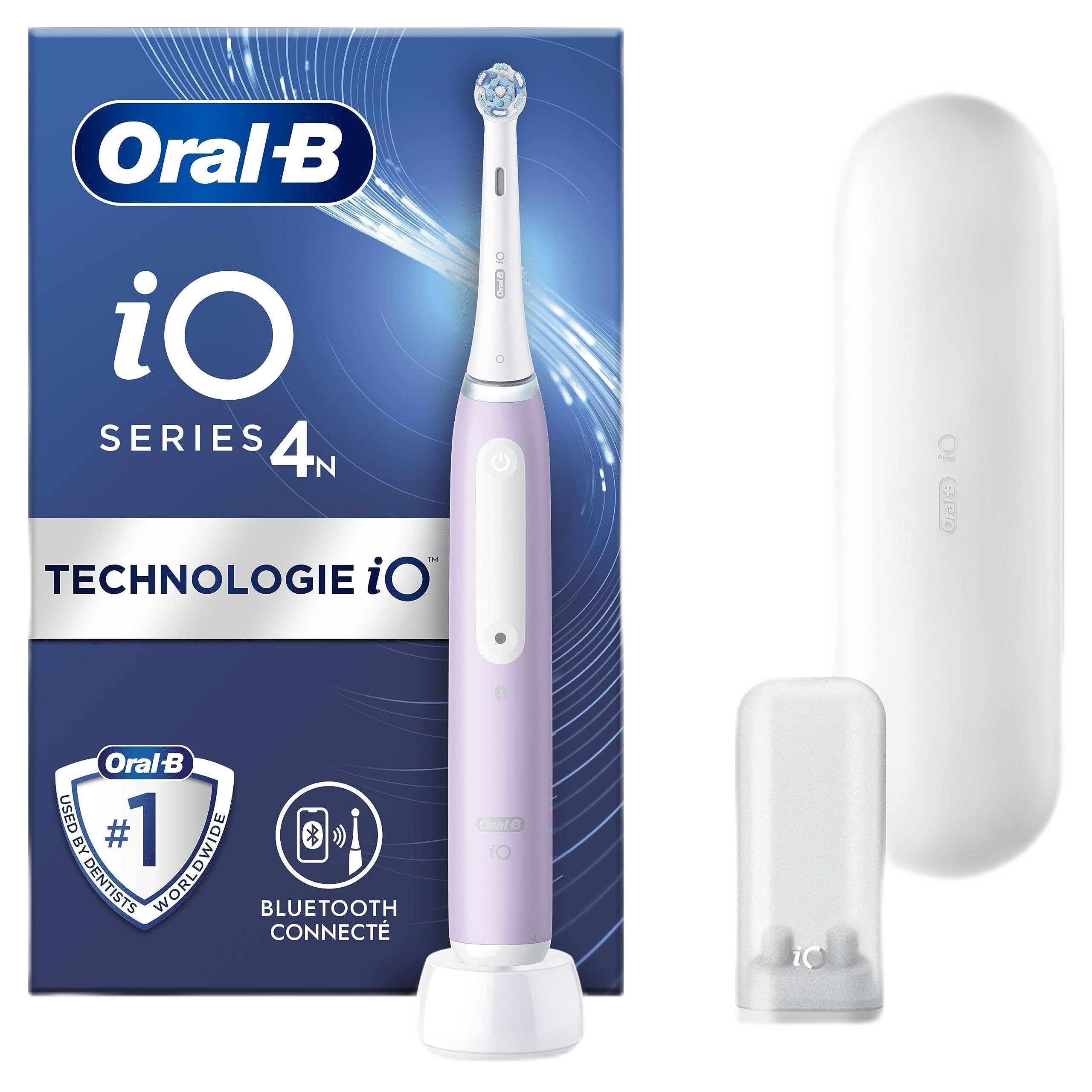 Oral-B iO 4N Elektrische Zahnbürste, Lavendel, mit Bluetooth, 1 Bürste, 1 Reiseetui