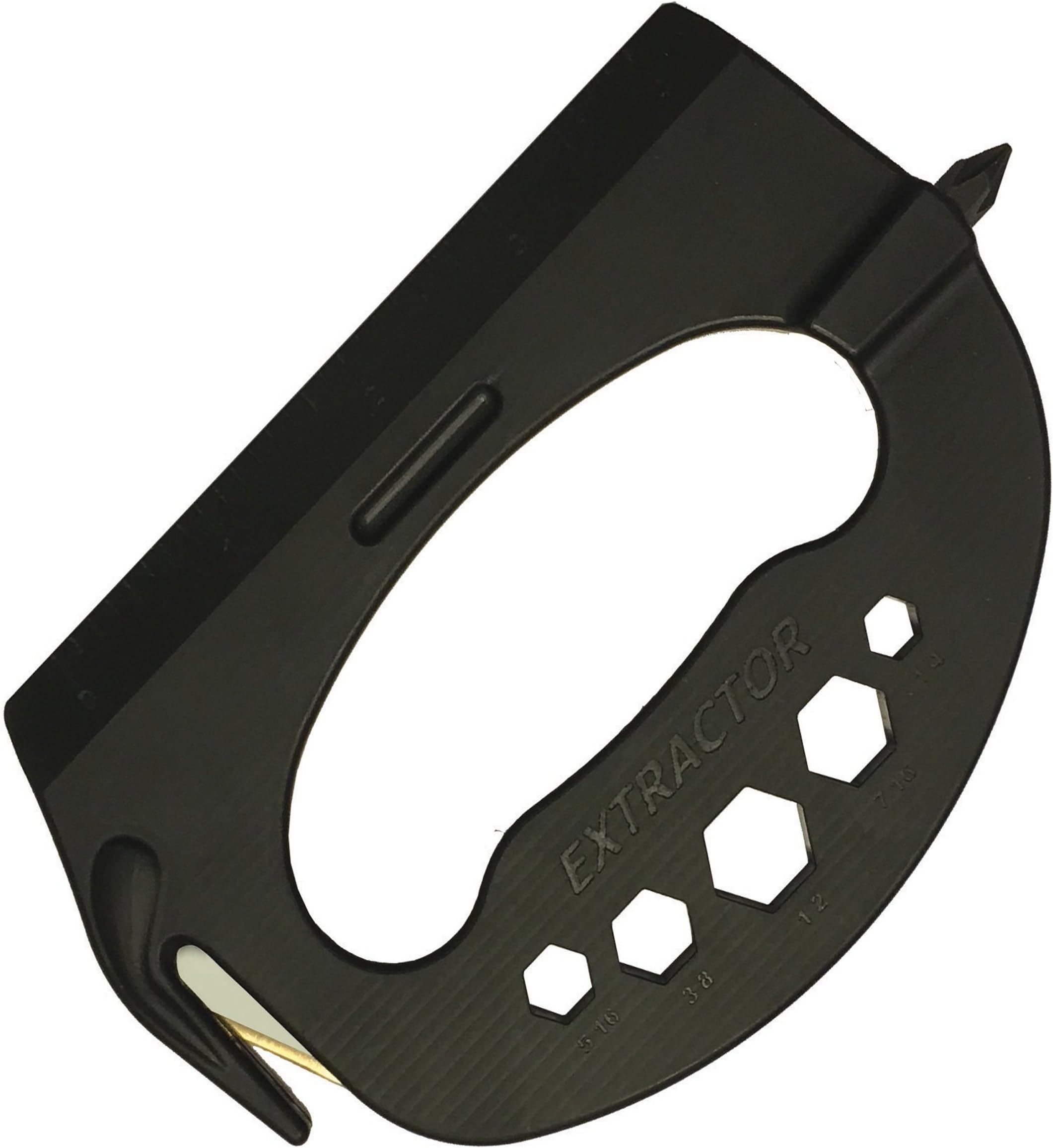 Glass Window Break Seat belt Cutter, Window ice scraper, Hex Bit Drivers, ruler & The Extractor! The Life Saving 6 in 1 Tool