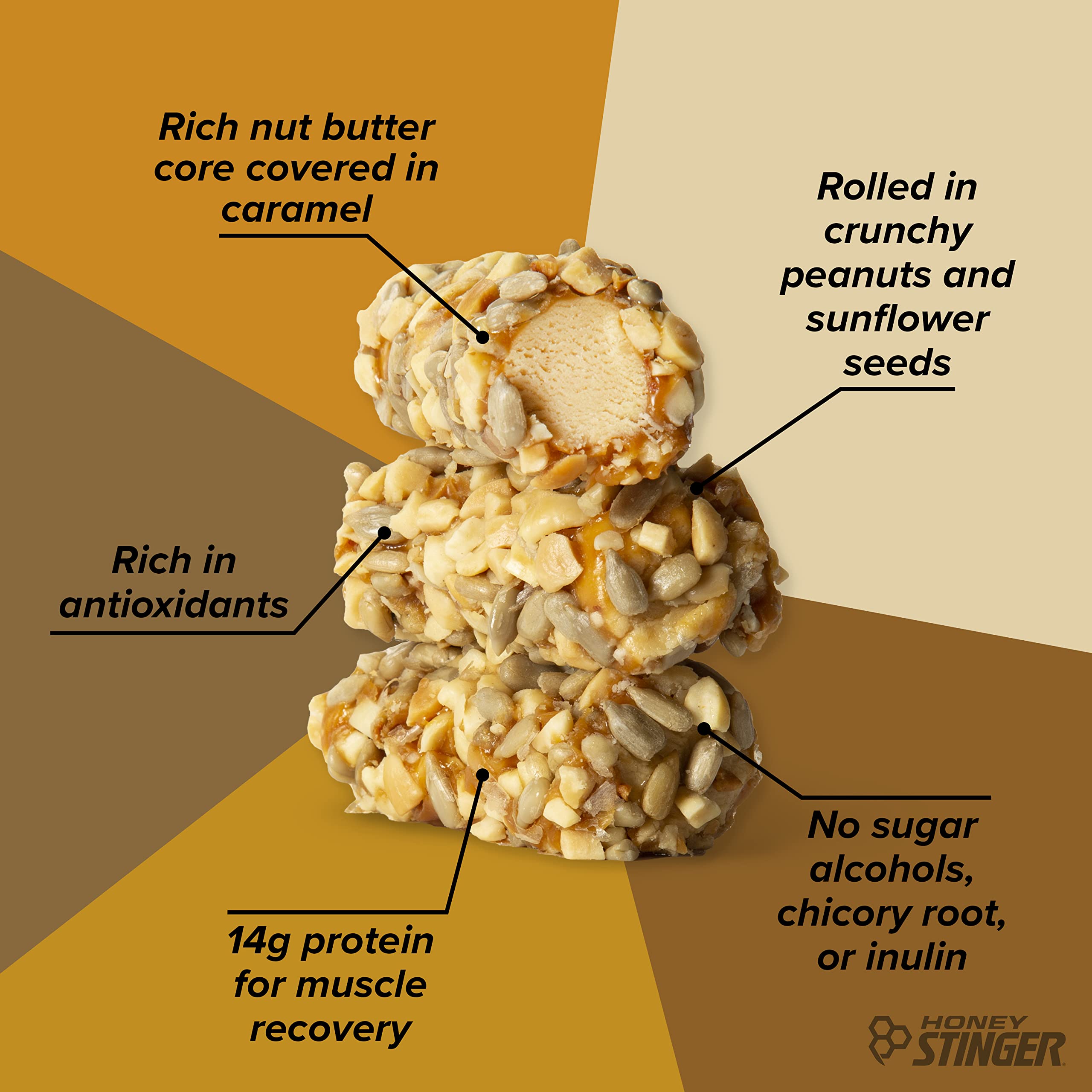 Honey Stinger Nut + Seed Bar, Peanut Sunflower Seed, Protein Packed Food for Exercise, Endurance, Performance and Recovery, Sports Nutrition Snack Bar for Home & Gym, Post Workout, Box of 12