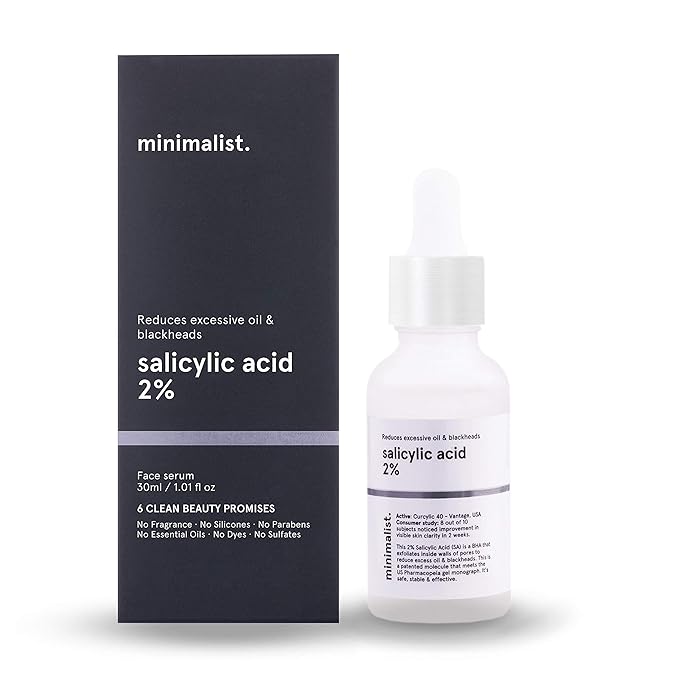 Minimalist Salicylic Acid 2 Face Serum, 30ml Reduces Excessive Oil