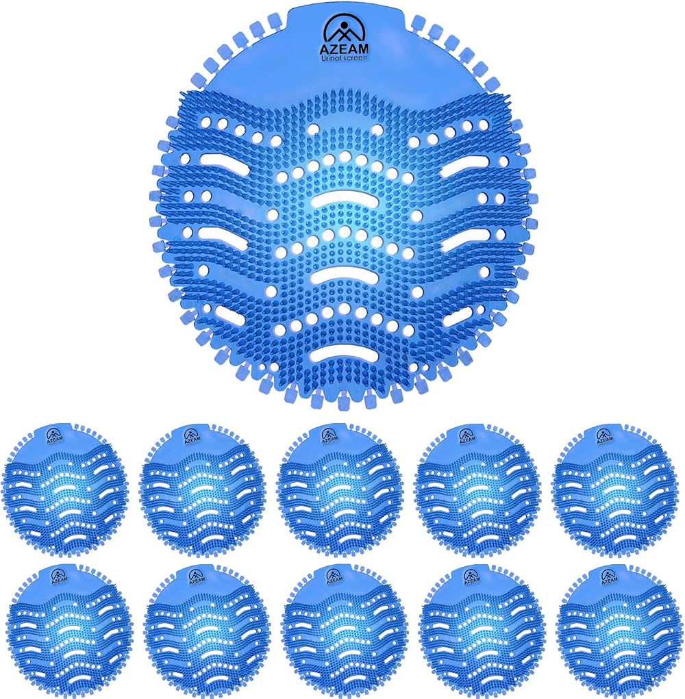 AZEAM Urinal Screens Deodorizer 10 Packs Blue Mist Fits Most Urinals