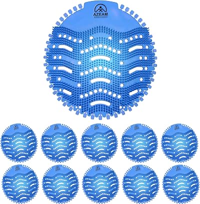 AZEAM Urinal Screens Deodorizer 10 Packs Blue Mist Fits Most Urinals