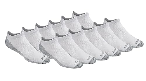 Dickies Men's Dri-Tech Moisture Control No Show Socks (6/12 Pairs) (M-XXL), White (12 Pairs), Large