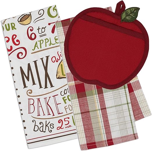 Amazon Com Apple Pie Kitchen Dish Towel And Apple Oven Mitt Set