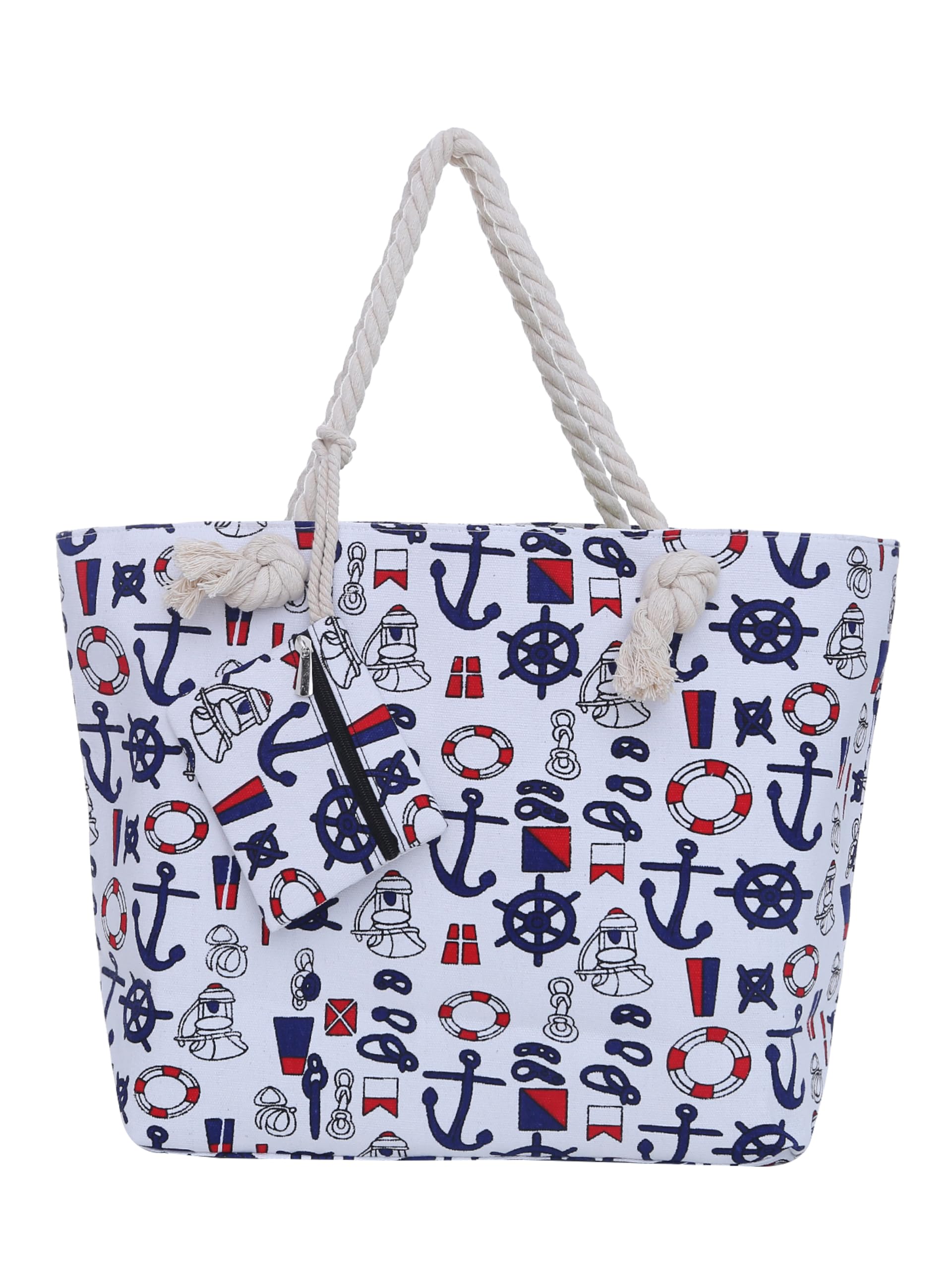 DonDon Large Beach bag for women with zip Waterproof Pool bag tote beach bags Ship White Blue Red