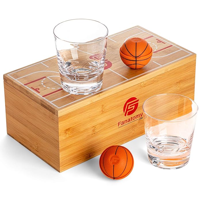 Buy Whiskey Sets for Men, Whiskey Glasses Set of 2 with Sports Themed