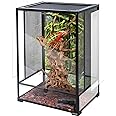 REPTI ZOO 24" x 18" x 36" Reptile Tall Glass Terrarium Rainforest Habitat Double Hinge Door with Screen Ventilation 67 Gallon Reptile Terrarium Easy Assembly