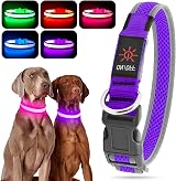 YFbrite Illuminated LED Dog Collar Purple Medium USB Rechargeable Safety Light view 7