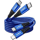 USB C to C Cable Fast Charging 6FT, 2Pack USB Type C Cable for Car Durable | Braided iPhone USB C Charger Cable USBC to USBC Cord for iPhone 18/17/16/15/Pro Max/Plus, Samsung Galaxy S23 and More-Blue