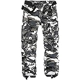 KOCTHOMY Casual Cargo Pants for Men Tactical Baggy Cotton Work Pants with Multi Pockets No Belt