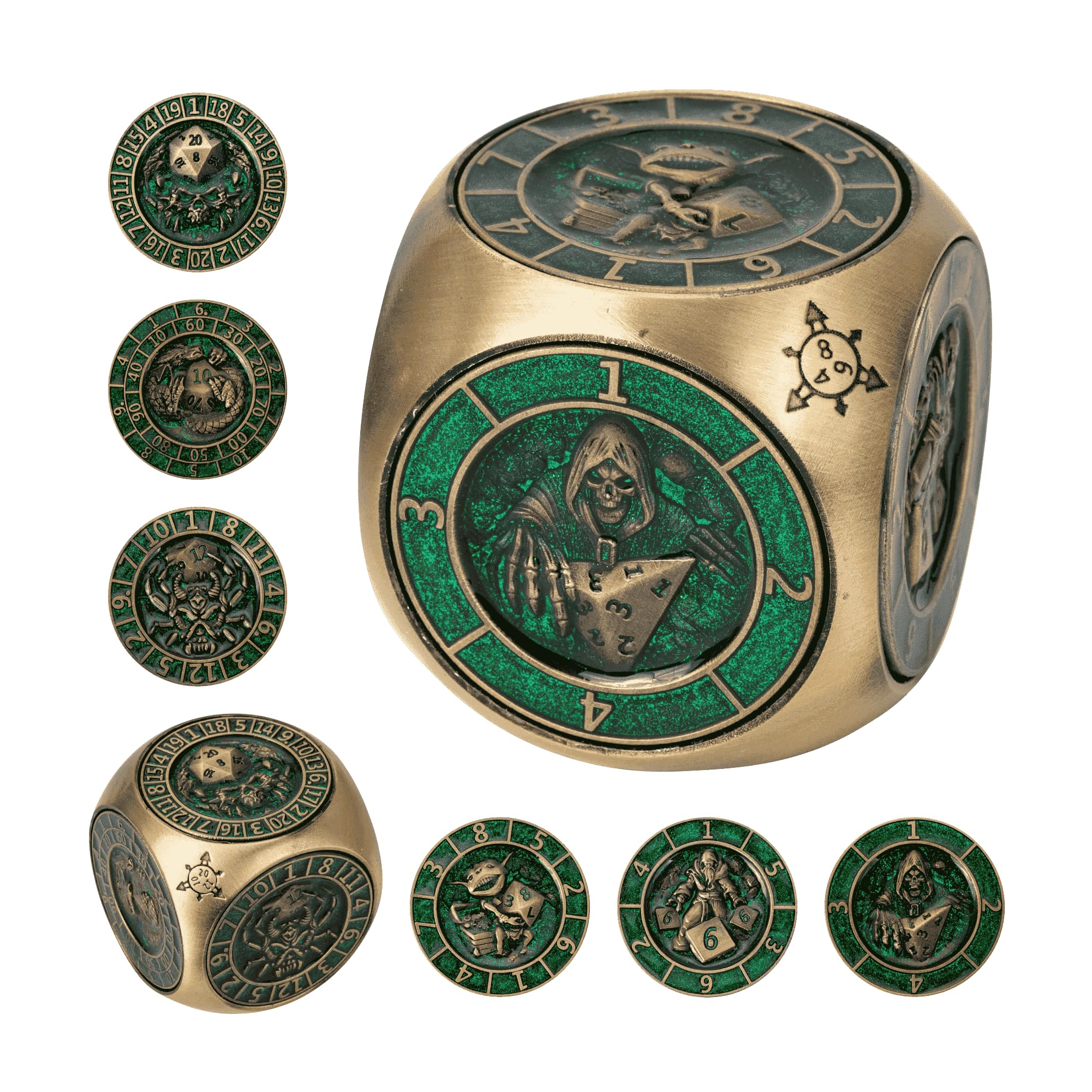 Cusdie 7-in-1 Spinner Dice Set – Unique Metal D&D Dice Set with Gift Box for Role Play Game Gifts — image 1