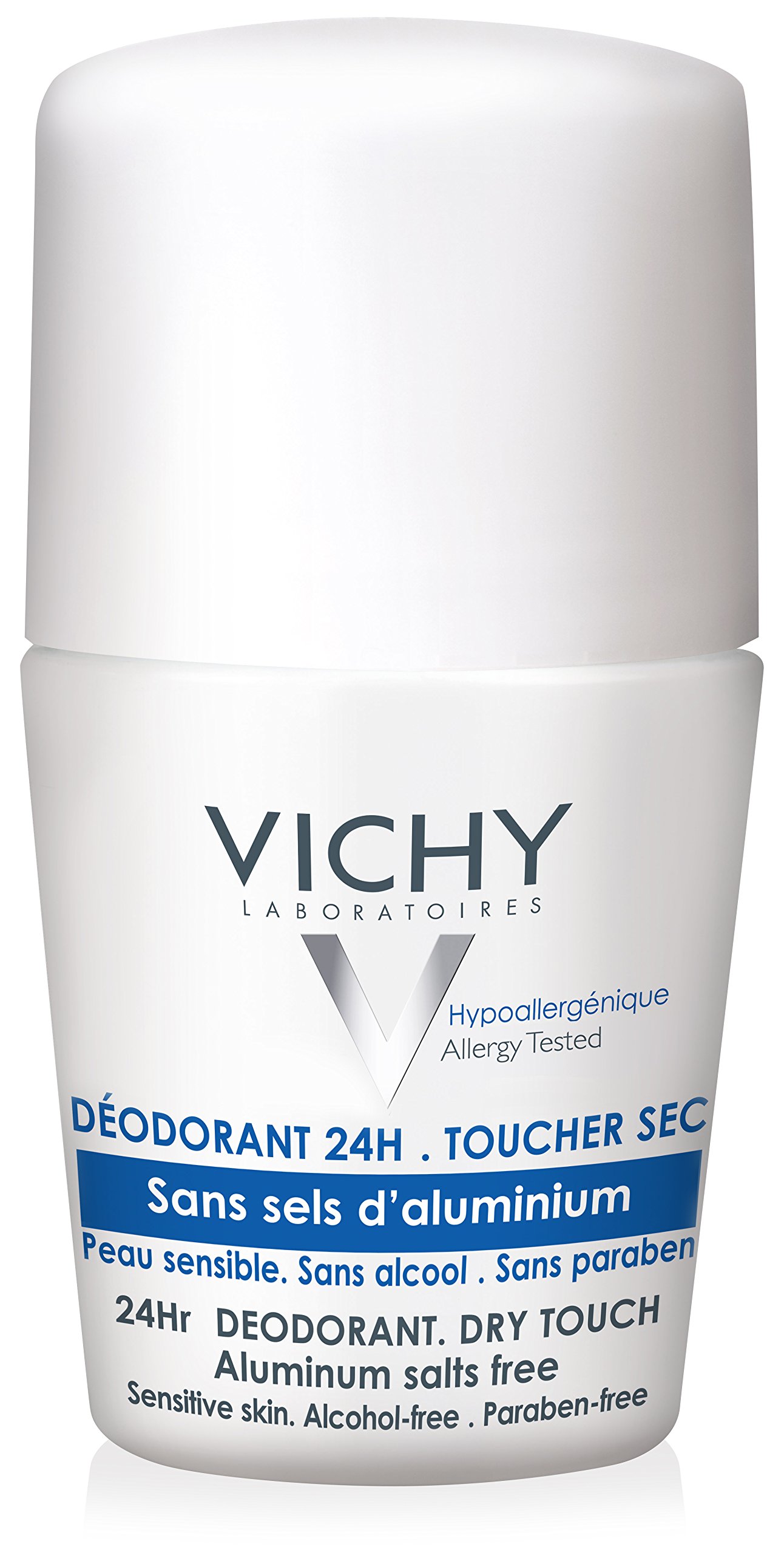 Vichy 24 Hour DryTouch Roll On Deodorant, Aluminum Free, Salt Free, 1.