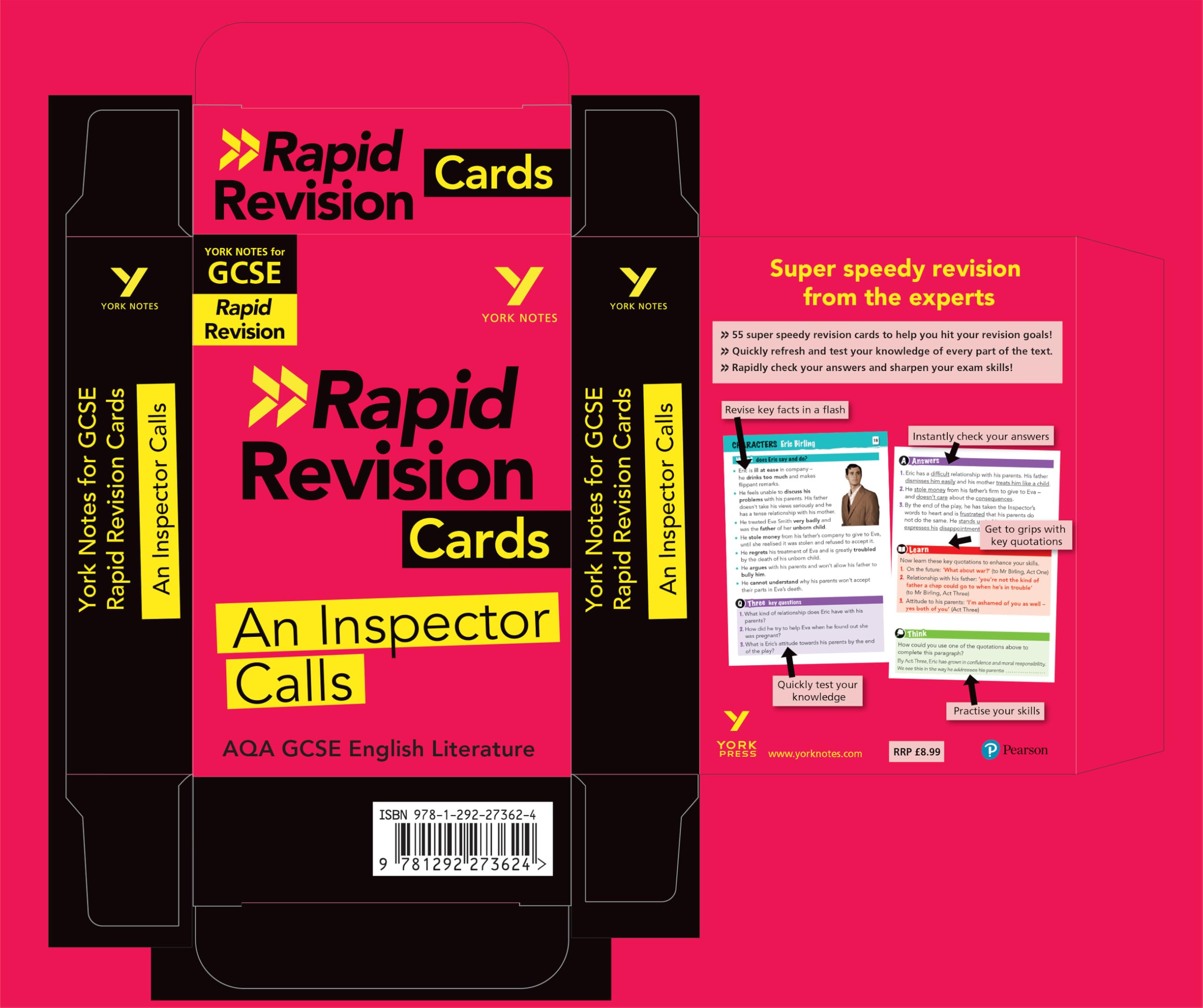 York Notes for AQA GCSE (9-1) Rapid Revision: An Inspector Calls Cards - Refresh, Revise and Catch up!: Revision Cards