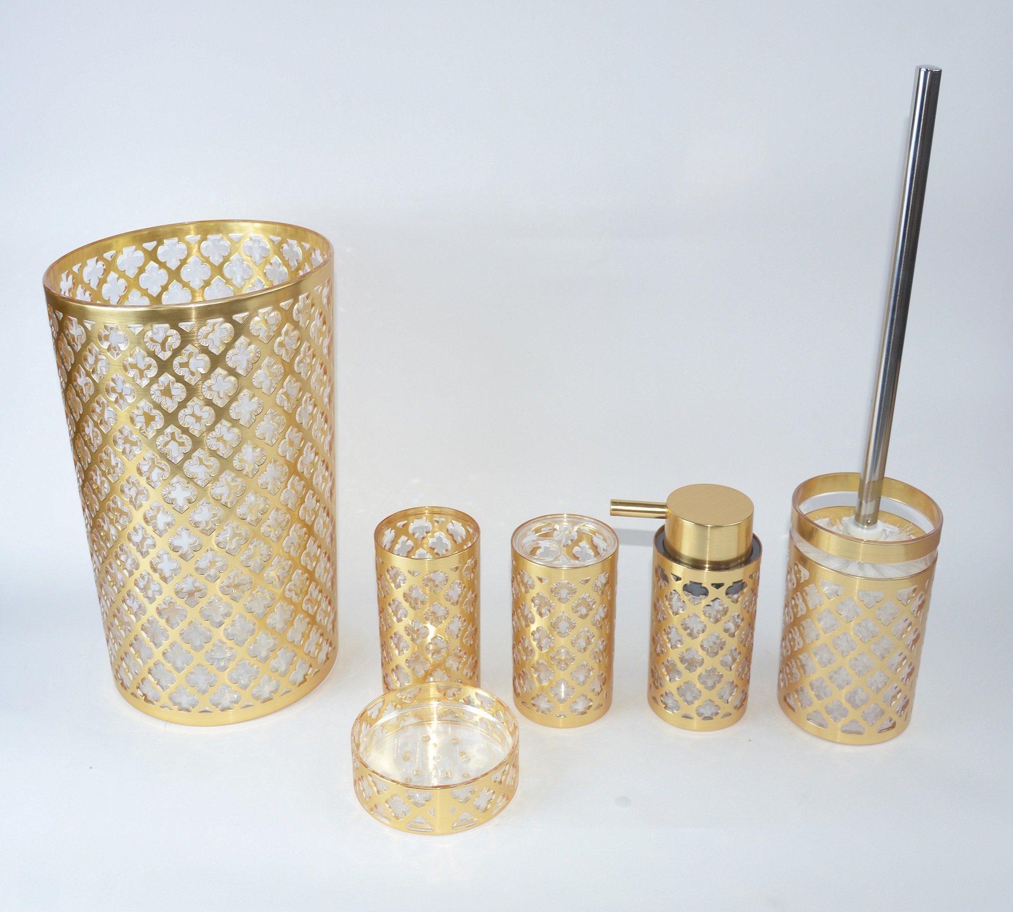 BH Home Luxurious 6 Piece Bathroom Accessory Set Made of 100 Polyresin