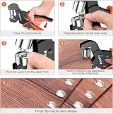 Preciva Eyelet Punch Tool Kit 10mm Grommet Pliers with 500 Rings view 6