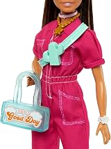 Barbie Doll in Trendy Pink Jumpsuit with Storytelling Accessories view 4