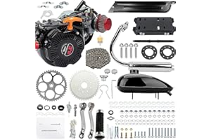 BAZARGAME 100cc Bicycle Engine Kit Single Cylinder 4-Stroke Gas Petrol Bike Engine, Air-Cooling Motorized Bicycle Motor Kit, Bicycle Motor Kit for Bikes with Large Triangular Frame Space (Chain Clause)