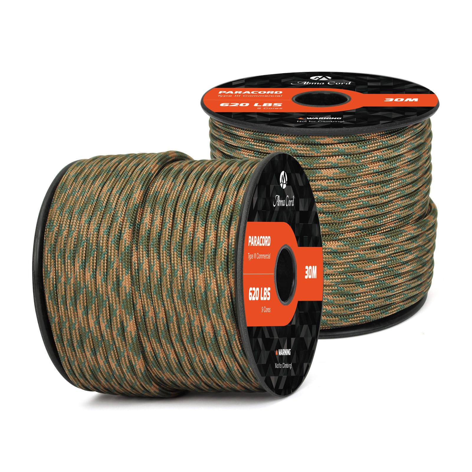 Abma Cord Paracord 620 lbs 4mm 9 Strands 100% Nylon 30M - Wetland