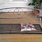 Amazon Com Yaheetech Iron Porch Swing Hanging Bench Chair Patio Bench Outdoor Swing Glider Chair Outdoor Funiture Fleur De Lis Design Garden Outdoor