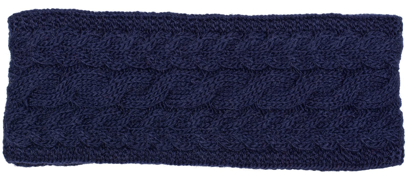 styleBREAKER ladies knitted headband unicoloured with cable stitch, thermo fleece lining, winter headband uni 04026058, Colour:Dark Blue
