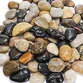 Nicunom 6 Lbs Mixed Color Polished Pebbles, Natural Polished Decorative Stones Gravel River Rocks for Aquariums, Landscaping,