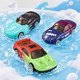 Wovnet 3 Pcs Color Changing Cars Bath Kids Ages 4-8 Goodie Bags Stuffers | Stocking Stuffers, Kids Gifts, Boys, Grandkids, Bathtub Race Track Pool Beach Fun, Mini Sensory Toys, Theme Party Giveaway