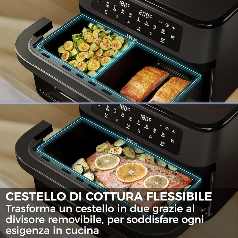Friggitrice ad Aria Flexi | 11L con Divisorio e Finestra