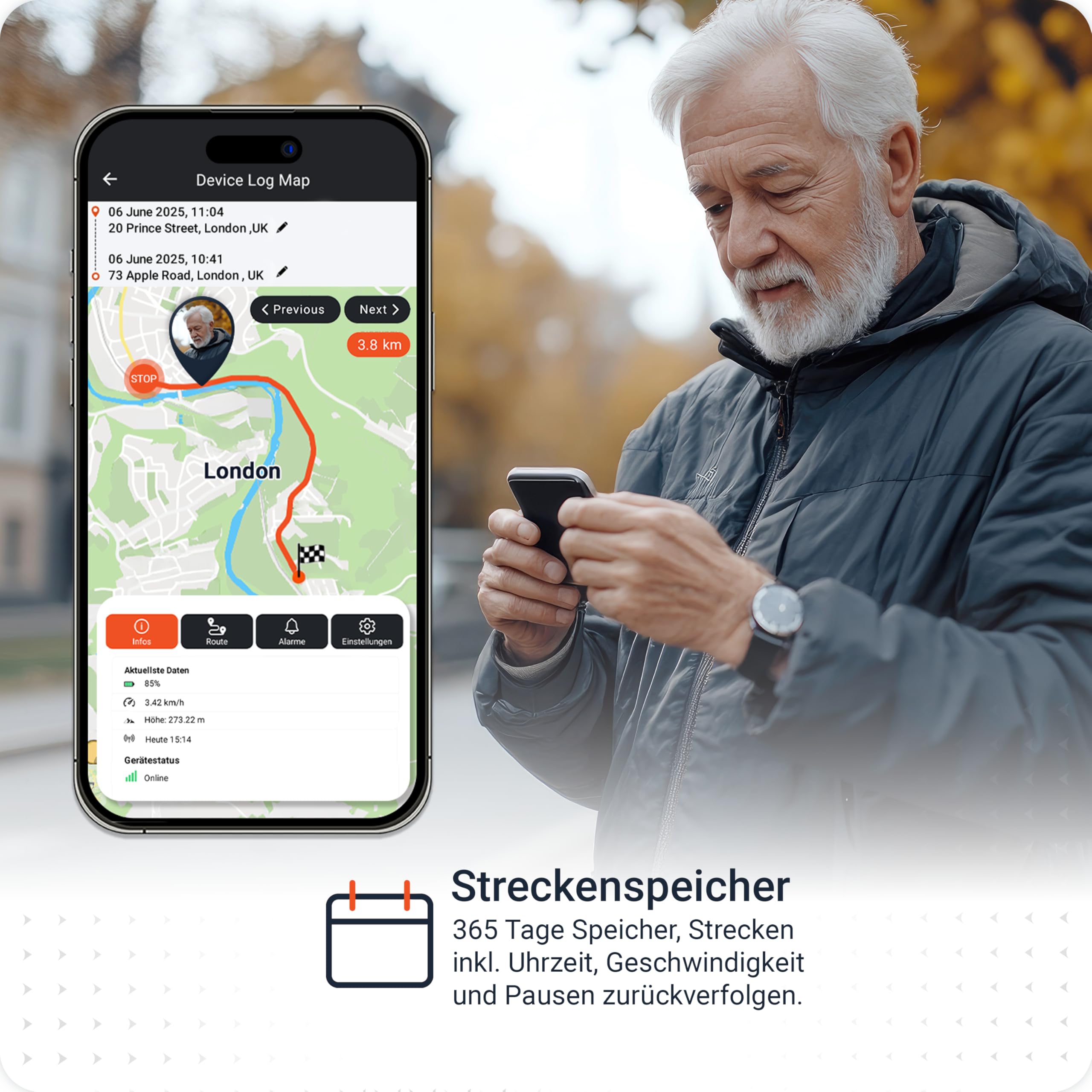 PAJ GPS People Finder 4G - Mini GPS Tracker für Kinder und Senioren - bis zu 5 Tage Akkulaufzeit - kleines Ortungsgerät mit Live-Ortung, geeignet bei Demenz, Alarmbenachrichtigungen im Notfall 3