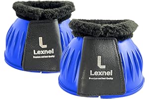 LEXNEL Rubber Bell Boots, Durable Bell Boots for Horse – Superior Hoof Protection and Comfort 1 Pair (Blue, Medium)