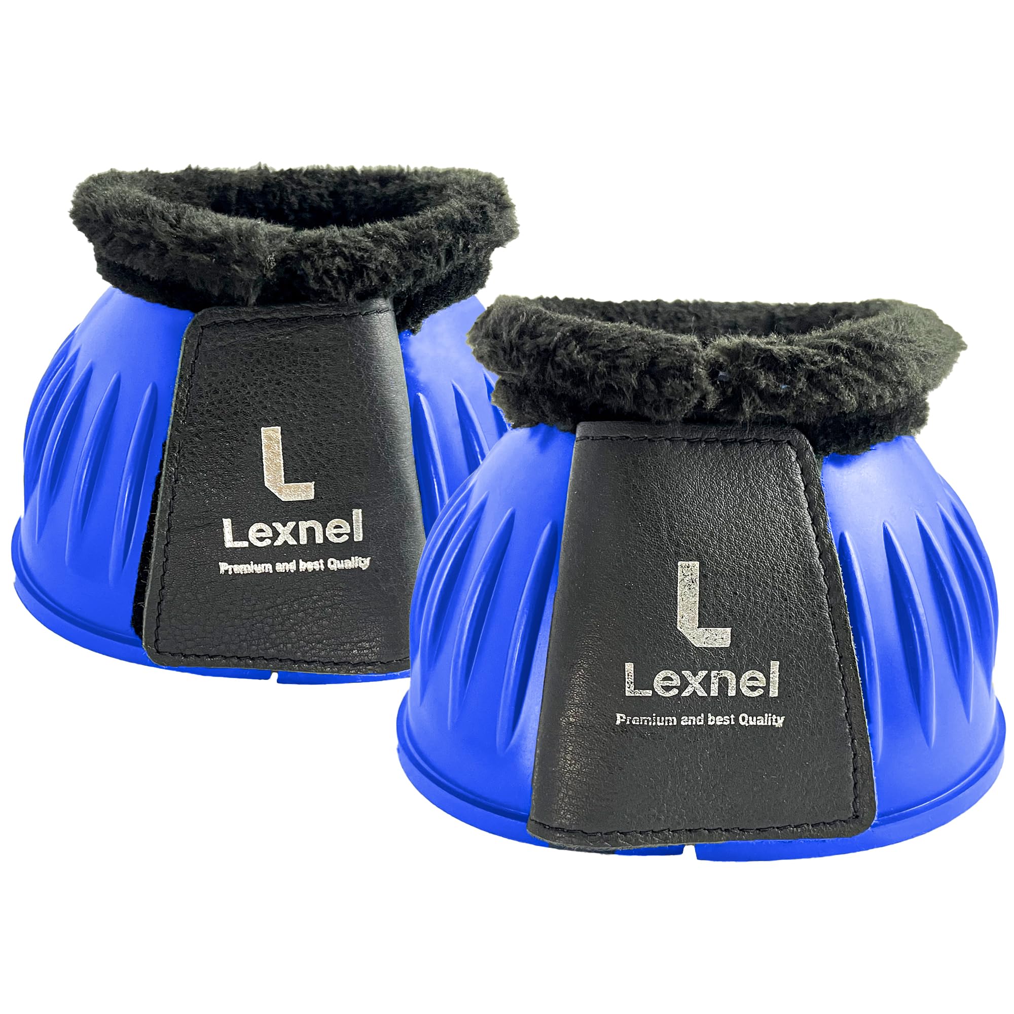 Rubber Bell Boots, Durable Bell Boots for Horse – Superior Hoof Protection and Comfort (Blue, L)