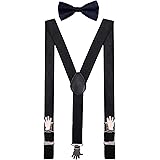 YJDS Boys' Bow Tie and Suspenders Set Adjustable with Hand Clips