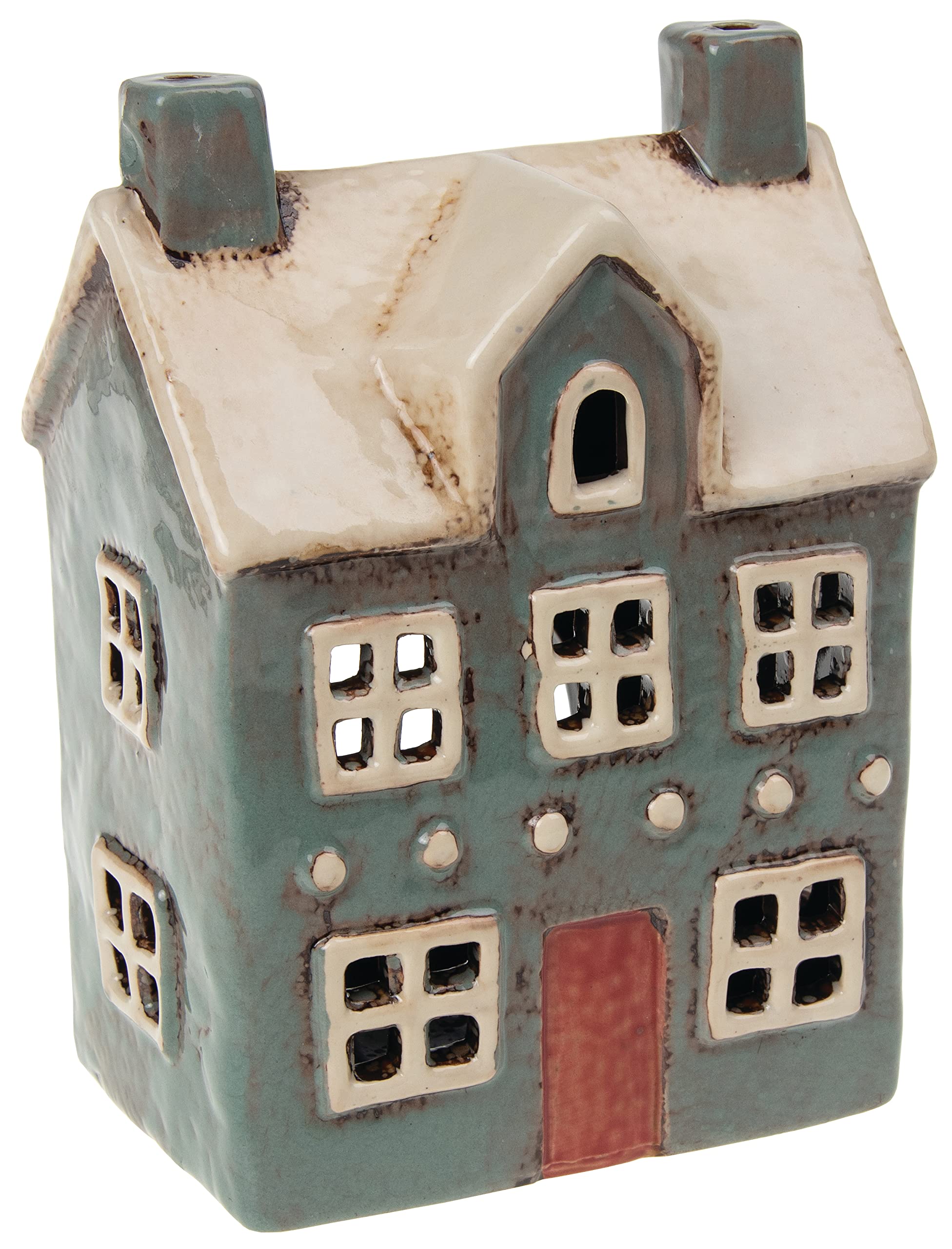 Village Pottery Traditional House Grey Tealight