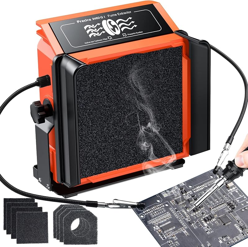 Preciva Soldering Fume Extractor UK Plug, 8 Active Carbon Filters, 2 Clips