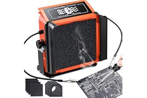 Preciva 948DQ-I Solder Smoke Absorber Remover, Tiltable Angle Fume Extractor Fan with Flexible Helping Hands and 8 Extra Fan 