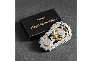 YAGNIE Metal Fidget Chain Hand Finger Spinners Spinning Roller Toy for Adults,Cool Office Home Classroom Traval Desk Meeting Gadgets Gifts for ADHD ADD Autism and Stress Anxiety Relief.(Golden)