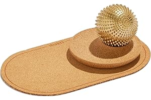 ShaktiMat Wonderball Acupressure Massage Ball, Cast in Brass with Natural Cork Rolling Mat & Stand Included | Activate Trigger Points Like Acupuncture to Relieve Tension and Stress and Help Relax