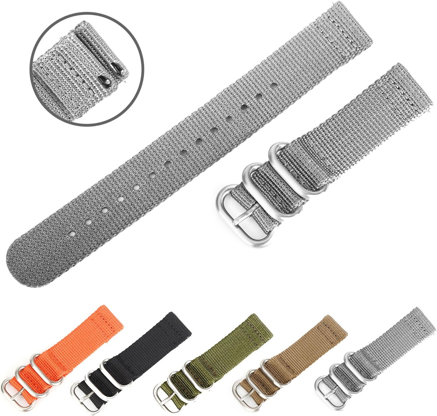 Boonix Easy Replacement Watch Bands, Quick-Change Ballistic Nylon Band for Men & Women - No Tool Needed