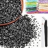 5000pcs 3mm Resin Rhinestones Bulk, Black Flatback Round Jelly Rhinestones Bedazzling Non Hotfix Crystal Gems Large Quantity Wholesale for DIY Crafts Clothes Bottles Tumblers Face Makeup Manicure