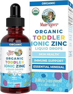 MaryRuth's Organic Toddler Zinc Liquid Drops, Berry Flavor, Vegan, 2 Fl Oz | Immune Support Supplement, Skin Health, Vegan, F